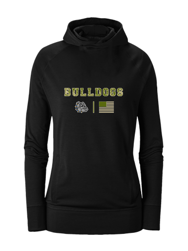North Platte Bulldogs Camo Flag Women's Hoodie