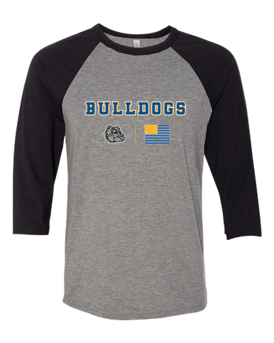 North Platte Bulldogs Team Colors Flag Women's Baseball T-Shirt