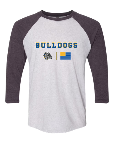 North Platte Bulldogs Team Colors Flag Men's Baseball T-Shirt