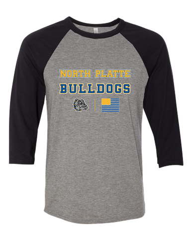 North Platte Bulldogs Spirit Flag Men's Baseball T-Shirt