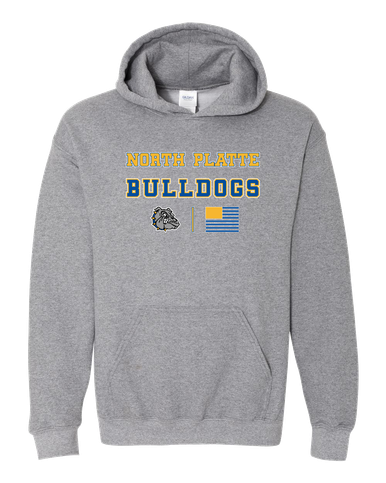 North Platte Bulldogs Spirit Flag Men's Hoodie