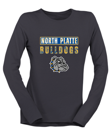 North Platte Bulldogs Mascot #9 Women's Premium LS T-Shirt
