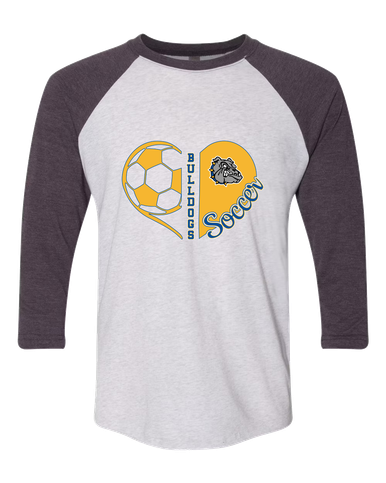 North Platte Bulldogs Heart Soccer Women's Baseball T-Shirt