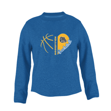 North Platte Bulldogs Heart Basketball Women's Sweatshirt
