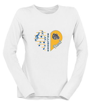 North Platte Bulldogs Heart Band Women's LS T-Shirt