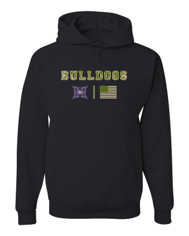 Hermiston Bulldogs Camo Flag Men's Premium Hoodie