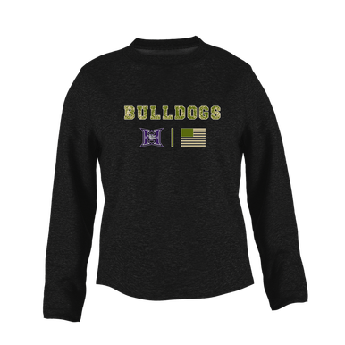Hermiston Bulldogs Camo Flag Women's Sweatshirt