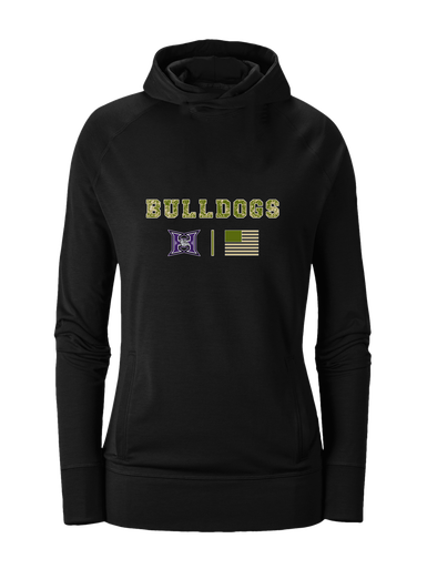 Hermiston Bulldogs Camo Flag Women's Hoodie