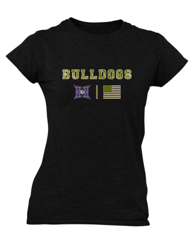 Hermiston Bulldogs Camo Flag Women's Premium SS T-Shirt