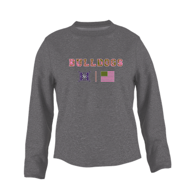 Hermiston Bulldogs Pink Camo Flag Women's Sweatshirt