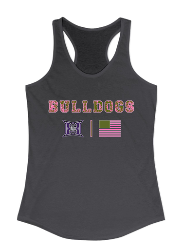 Hermiston Bulldogs Pink Camo Flag Women's Tank Top