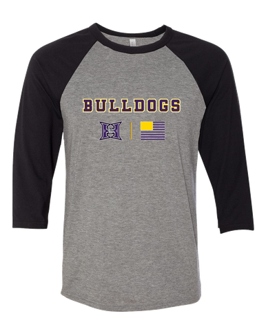 Hermiston Bulldogs Team Colors Flag Women's Baseball T-Shirt