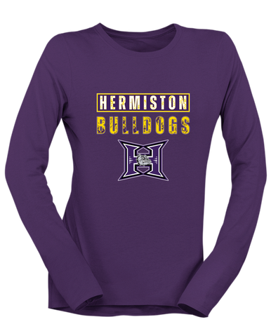 Hermiston Bulldogs Mascot #9 Women's LS T-Shirt