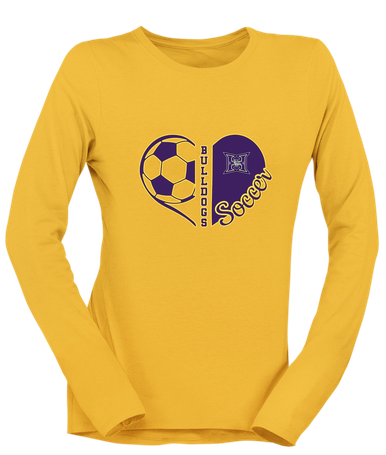 Hermiston Bulldogs Heart Soccer Women's LS T-Shirt