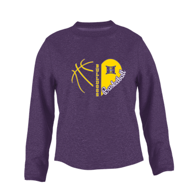 Hermiston Bulldogs Heart Basketball Women's Sweatshirt