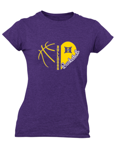 Hermiston Bulldogs Heart Basketball Women's SS T-Shirt