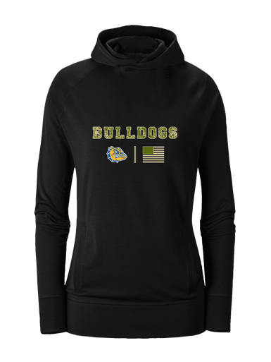Natchez Bulldogs Camo Flag Women's Hoodie