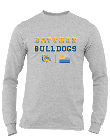 Natchez Bulldogs Spirit Flag Men's LS T-Shirt