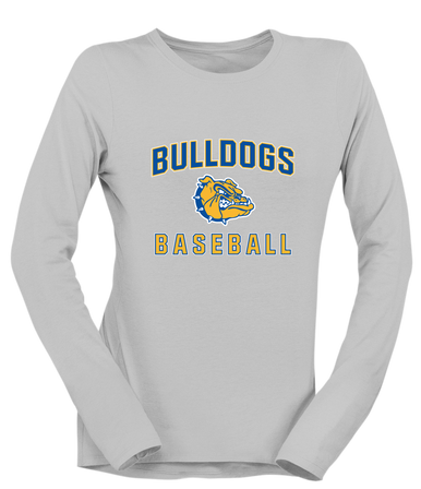 Natchez Bulldogs Baseball #1 Women's LS T-Shirt