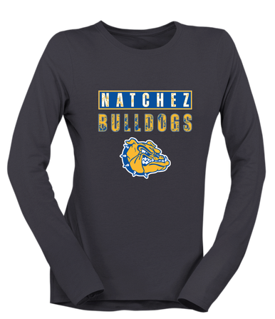 Natchez Bulldogs Mascot #9 Women's Premium LS T-Shirt