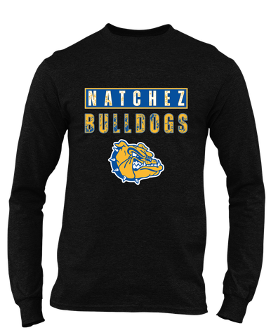 Natchez Bulldogs Mascot #9 Men's LS T-Shirt