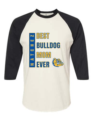 Natchez Bulldogs Best Bulldog Mom Women's Baseball T-Shirt