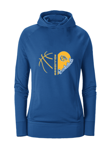 Natchez Bulldogs Heart Basketball Women's Hoodie