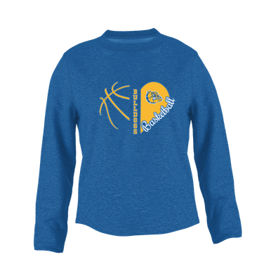 Natchez Bulldogs Heart Basketball Women's Sweatshirt