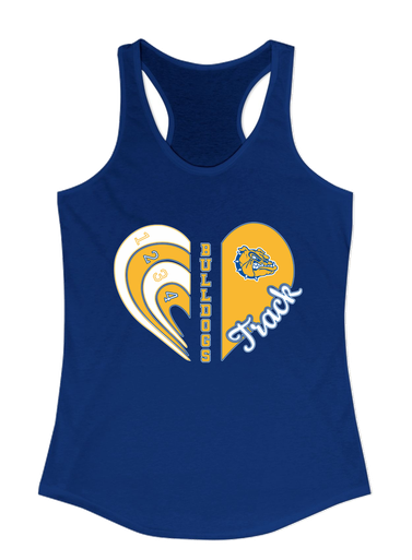 Natchez Bulldogs Heart Track Women's Tank Top