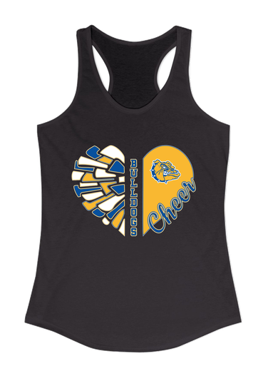Natchez Bulldogs Heart Cheer Women's Tank Top