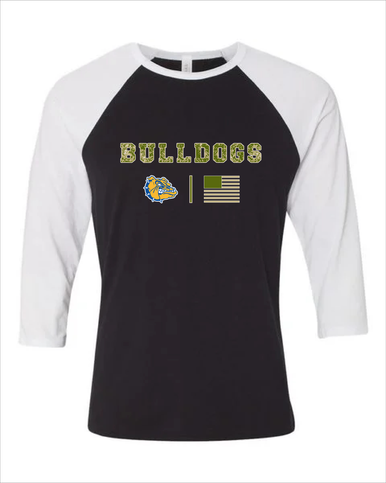 Princeton Bulldogs Camo Flag Women's Baseball T-Shirt