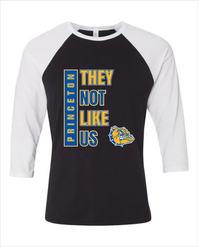 Princeton Bulldogs They Not Like Us #1 Women's Baseball T-Shirt