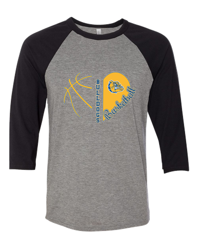 Princeton Bulldogs Heart Basketball Women's Baseball T-Shirt