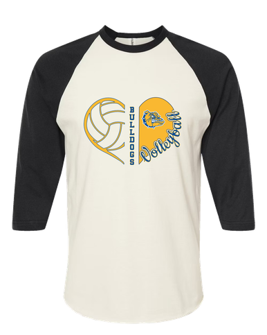 Princeton Bulldogs Heart Volleyball Women's Baseball T-Shirt