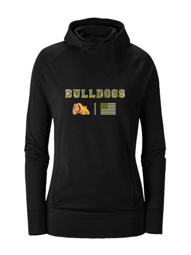 Big Spring Bulldogs Camo Flag Women's Hoodie