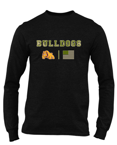 Big Spring Bulldogs Camo Flag Men's LS T-Shirt