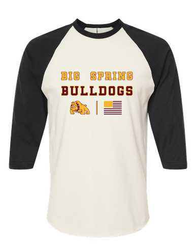 Big Spring Bulldogs Spirit Flag Women's Baseball T-Shirt