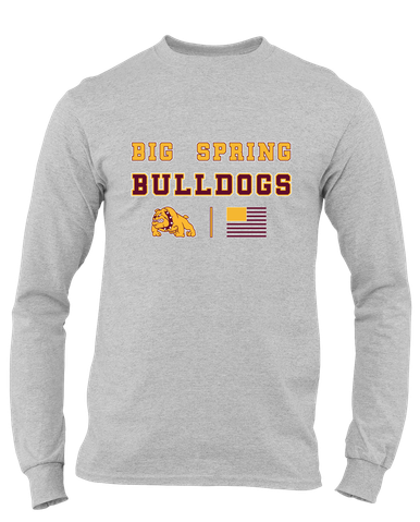 Big Spring Bulldogs Spirit Flag Men's Premium LS T-Shirt