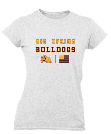 Big Spring Bulldogs Spirit Flag Women's Premium SS T-Shirt
