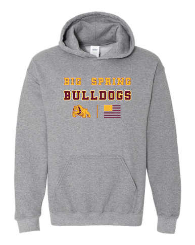 Big Spring Bulldogs Spirit Flag Men's Hoodie
