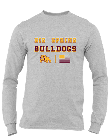 Big Spring Bulldogs Spirit Flag Men's LS T-Shirt