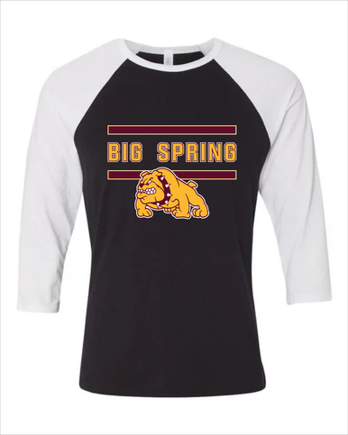 Big Spring Bulldogs Mascot #4 Women's Baseball T-Shirt