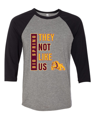 Big Spring Bulldogs They Not Like Us #1 Women's Baseball T-Shirt
