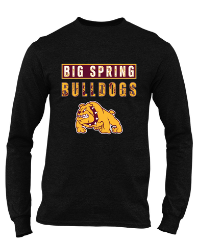 Big Spring Bulldogs Mascot #9 Men's LS T-Shirt