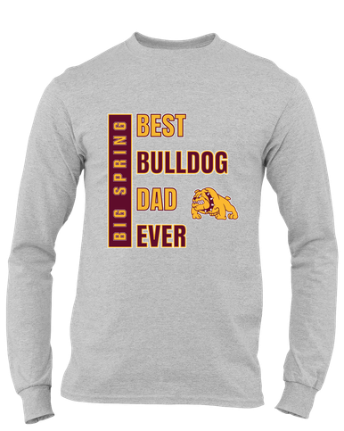 Big Spring Bulldogs Best Bulldog Dad Men's LS T-Shirt