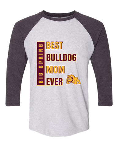 Big Spring Bulldogs Best Bulldog Mom Women's Baseball T-Shirt