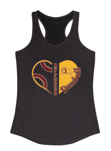 Big Spring Bulldogs Heart Baseball Women's Tank Top
