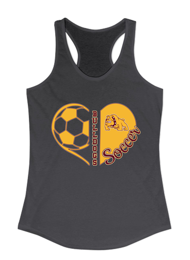 Big Spring Bulldogs Heart Soccer Women's Tank Top