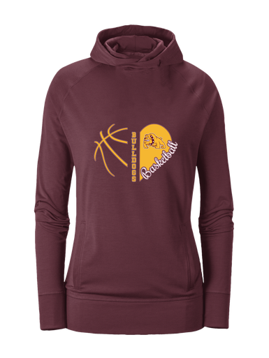 Big Spring Bulldogs Heart Basketball Women's Hoodie