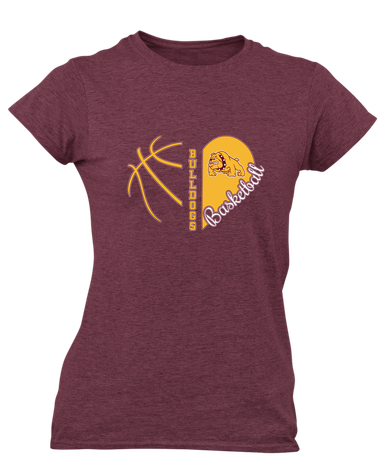 Big Spring Bulldogs Heart Basketball Women's Premium SS T-Shirt